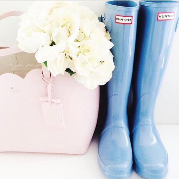 vivid blue hunter boots